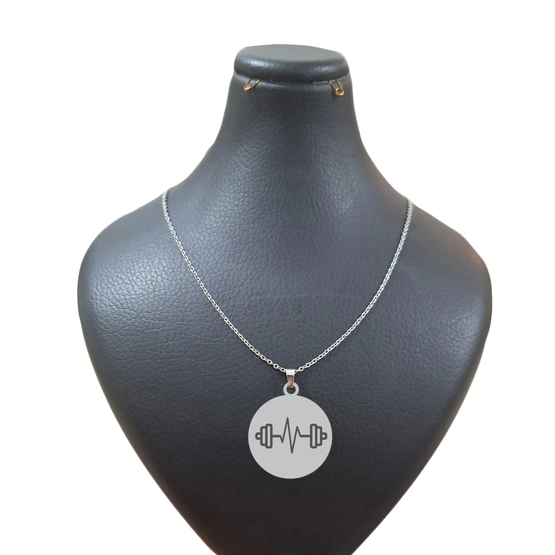 گردنبند هایکا طرح ورزشی دمبل و ضربان کد am.h 391