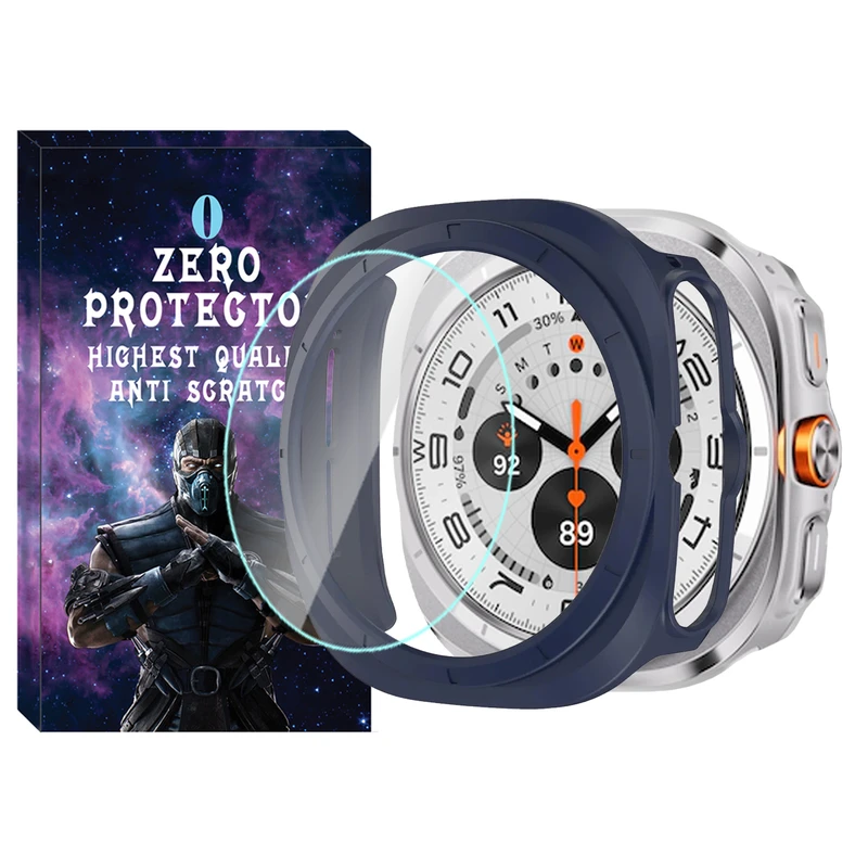 کاور زیرو مدل PC Bumper ZR مناسب برای ساعت هوشمند سامسونگ Galaxy Watch 7 Ultra 47mm به همراه محافظ صفحه نمایش