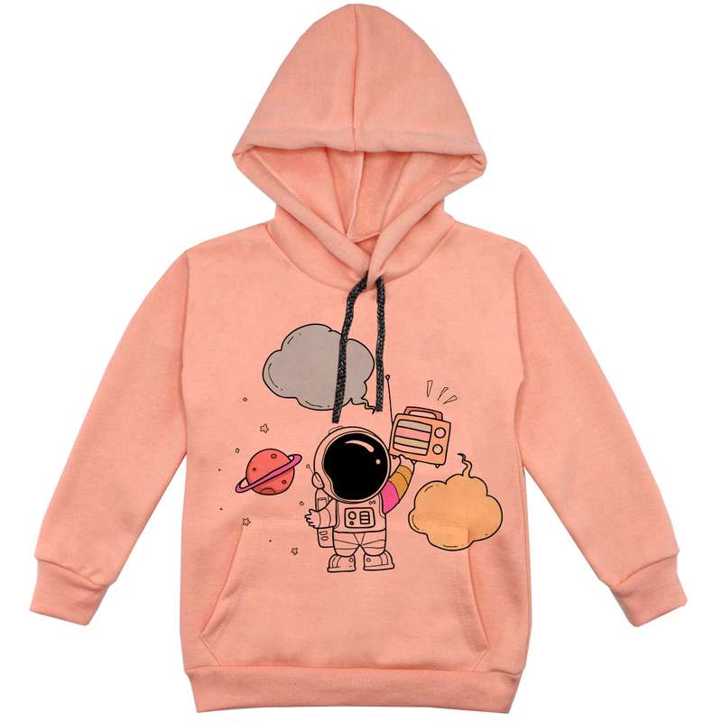 هودی پسرانه مدل فضانورد F56 رنگ گلبهی