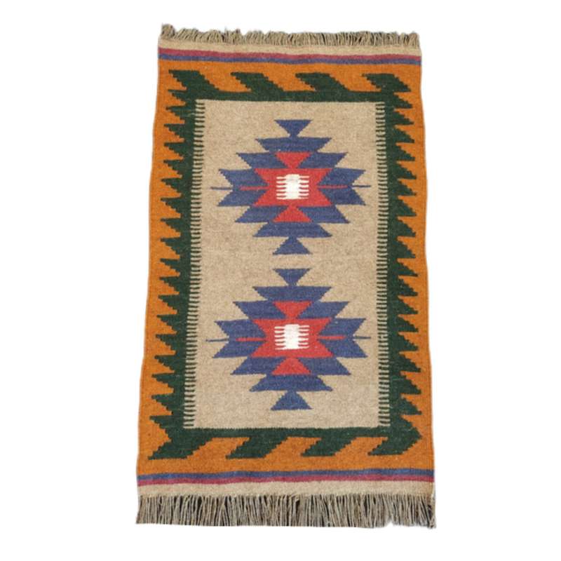 گلیم دستبافت یک متری طرح سرمه دان