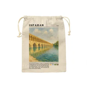 کیسه نان و سبزی ترمه طراحان ایده مدل سی و سه پل اصفهان کد map0806 - S سایز 19x19 سانتی متر