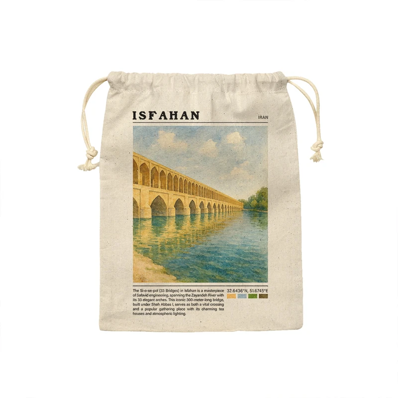 کیسه نان و سبزی ترمه طراحان ایده مدل سی و سه پل اصفهان کد map0806 - S سایز 19x19 سانتی متر