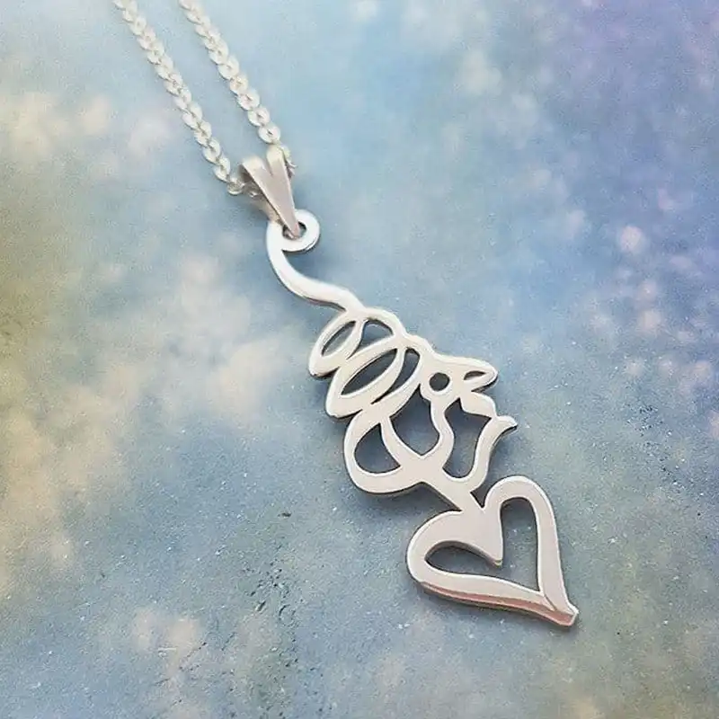 گردنبند نقره زنانه ترمه ۱ طرح زهرا کد mas 00634