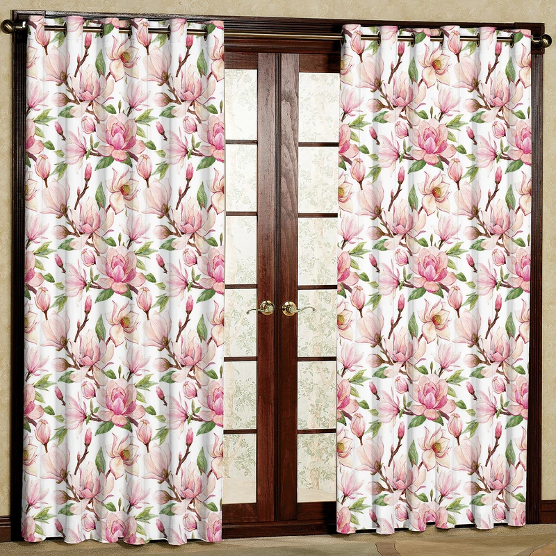 پرده مدل گل دار مخمل پانچی کد 537 سایز 140x280 سانتی متر
