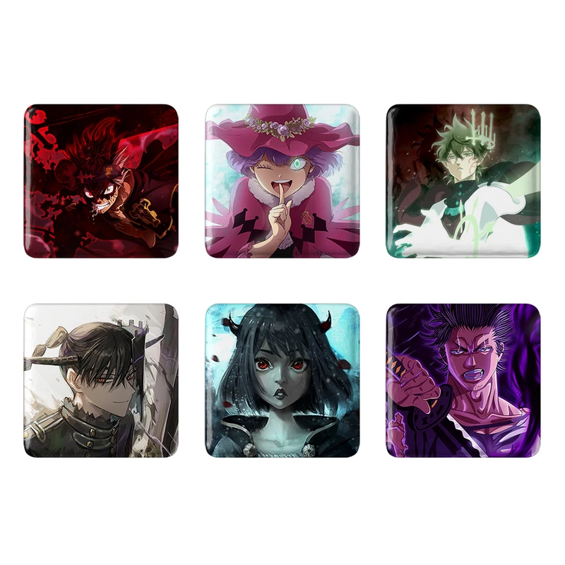 مگنت خندالو مدل انیمه بلک کلاور Black Clover کد 477B مجموعه 6 عددی