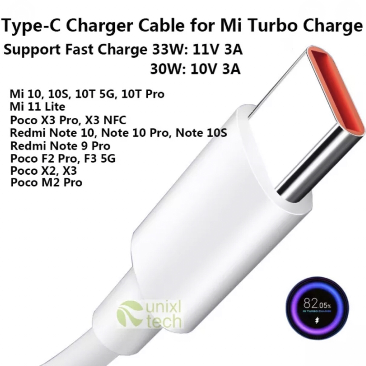 شارژر شیائومی مدل MDY-11-EY 33wfast 3pin original به همراه کابل تبدیل usb-c