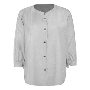 شومیز آستین بلند یقه گرد زنانه مدل الماس رنگ طوسی