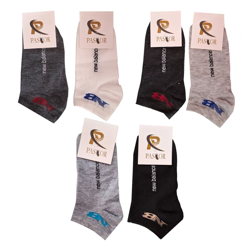 جوراب ساق کوتاه مردانه مدل نخی بسته 6 عددی