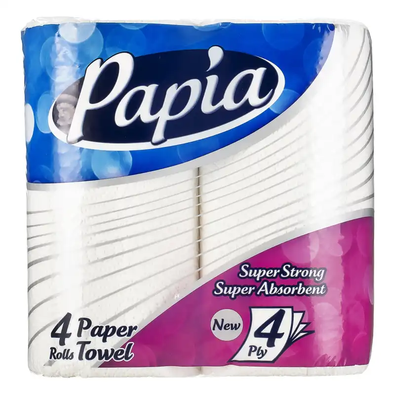دستمال حوله ای پاپیا مدل پیچک دو بسته 4 عددی