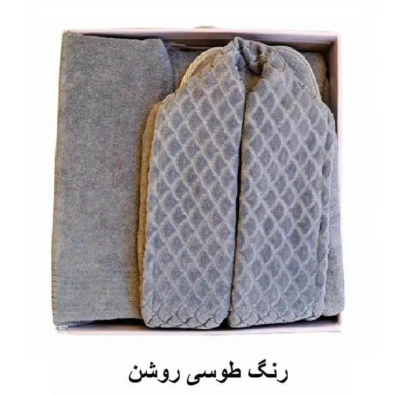 سرویس حوله پالتویی 4 تکه الماس مدل پانیما کد PS-12 سایز 125 سانتی متر