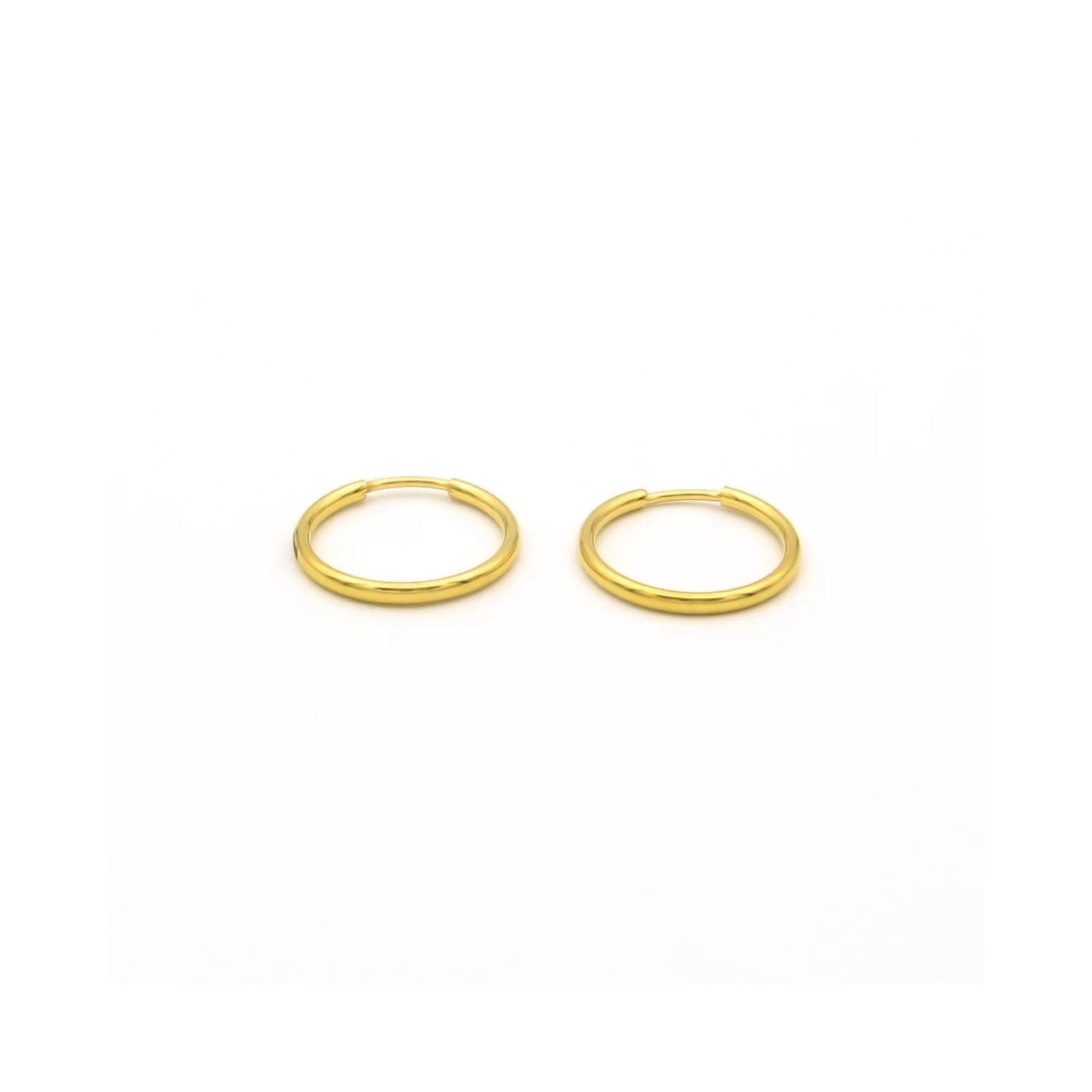 گوشواره طلا 18 عیار زنانه وی وی گلد گالری مدل حلقه ای -  - 2
