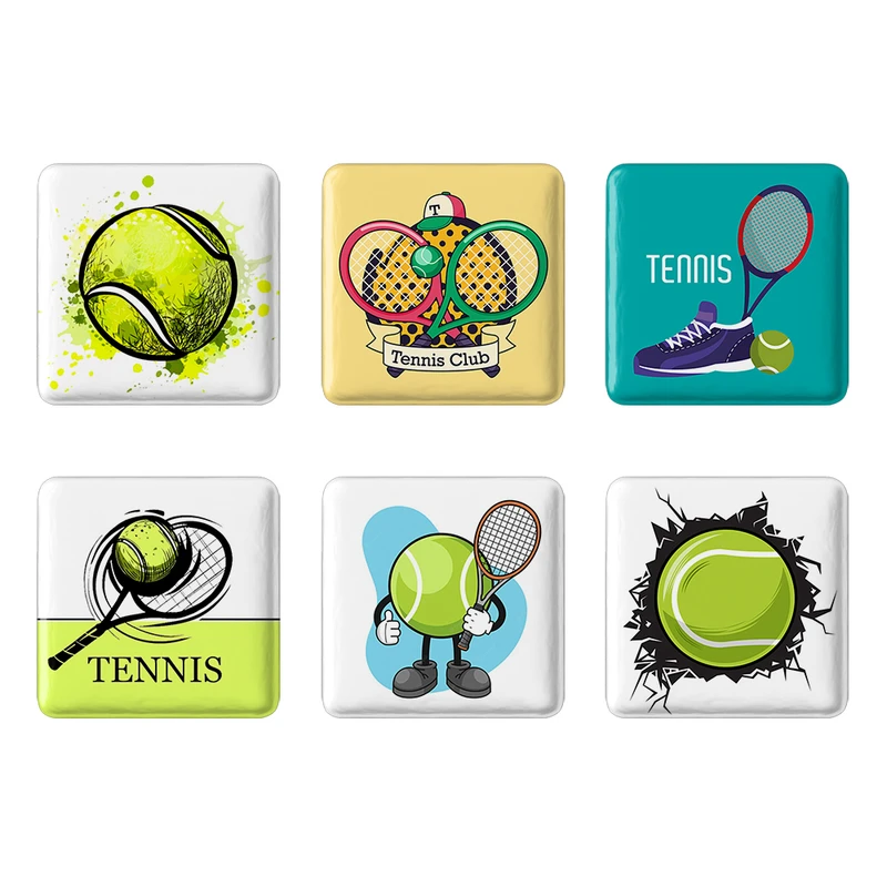 مگنت خندالو طرح تنیس Tennis کد 1718B مجموعه 6 عددی