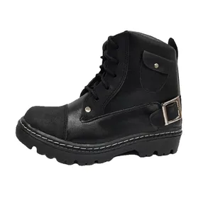 نیم بوت پسرانه مدل سگک رنگ مشکی