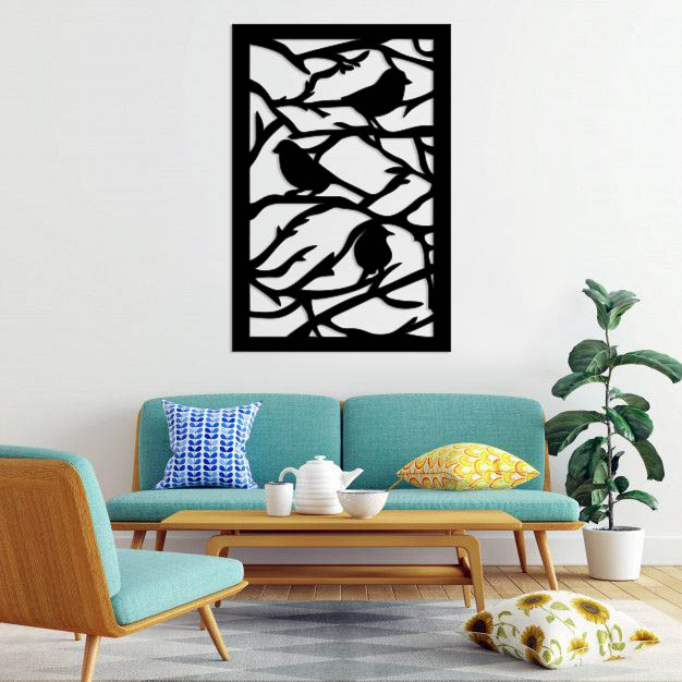 استیکر دیواری طرح پرنده روی شاخه کد 08