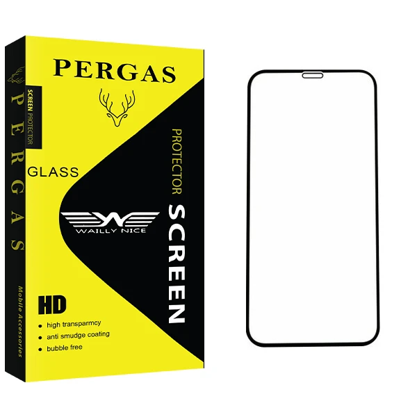 محافظ صفحه نمایش 5D وایلی نایس مدل Pergas Glass مناسب برای گوشی موبایل اپل Iphone X