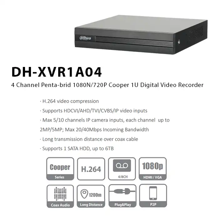 ضبط کننده ویدیویی داهوا مدل 1a04