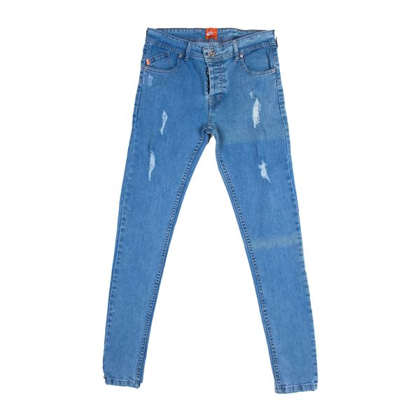 شلوار جین مردانه مدل فیت برفی زاپ دار کد 03