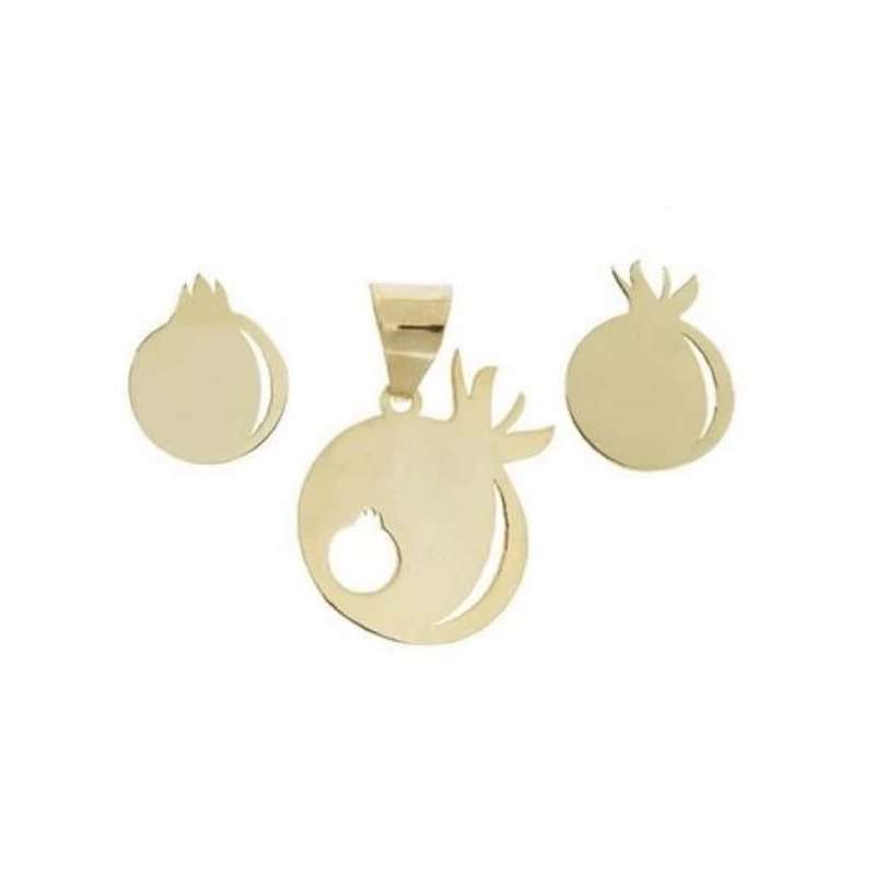 نیم ست طلا 18 عیار دخترانه مدل انار 300