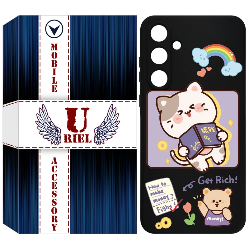 کاور یوریل مدل KSH کد 12 طرح گربه مناسب برای گوشی موبایل سامسونگ Galaxy A35