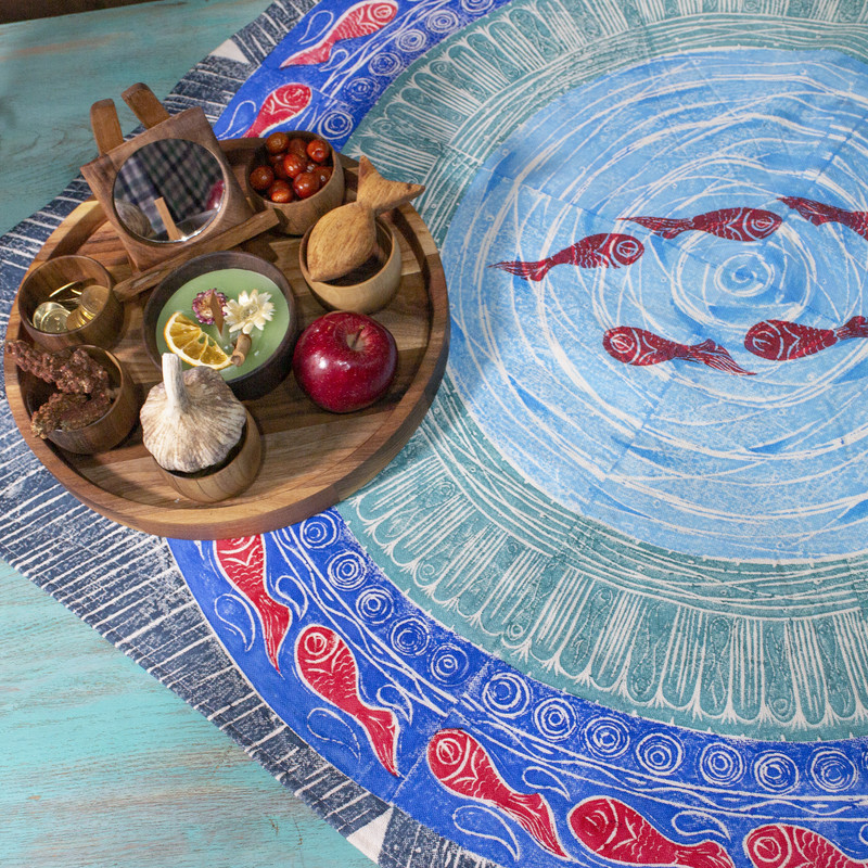 رومیزی طرح حوض ماهی کد M401