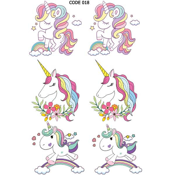  تتو موقت مدل Unicorn کد 018