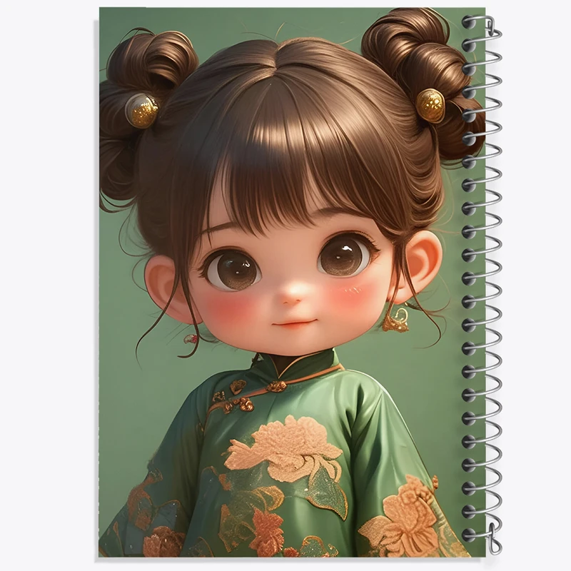 دفتر مشق 50 برگ خندالو طرح دخترانه کیوت کد N5048