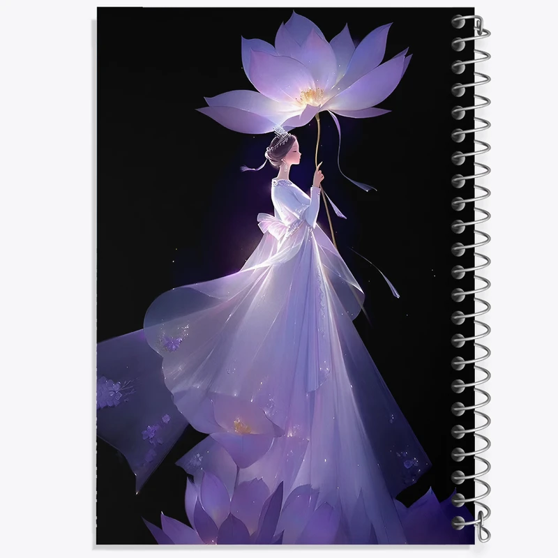 دفتر لیست خرید 50 برگ خندالو طرح زن و گل نیلوفر کد F7286