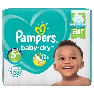 پوشک پمپرز مدل Baby-Dry سایز 5+ بسته 35 عددی