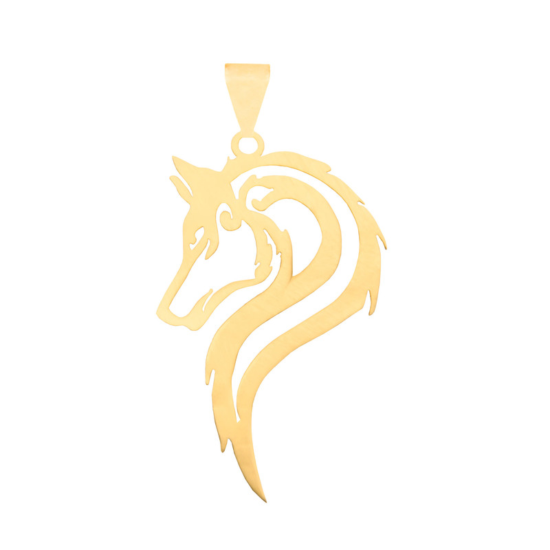 آویز گردنبند طلا 18 عیار زنانه نیکان گلد مدل سر اسب