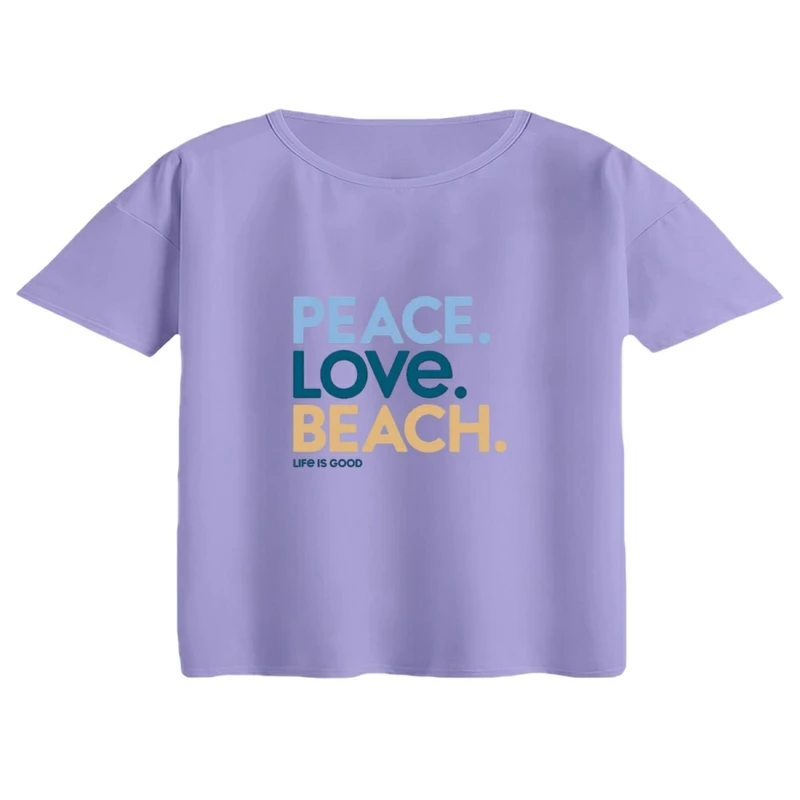 کراپ تی‌شرت آستین کوتاه زنانه مدل نوشته کد 05