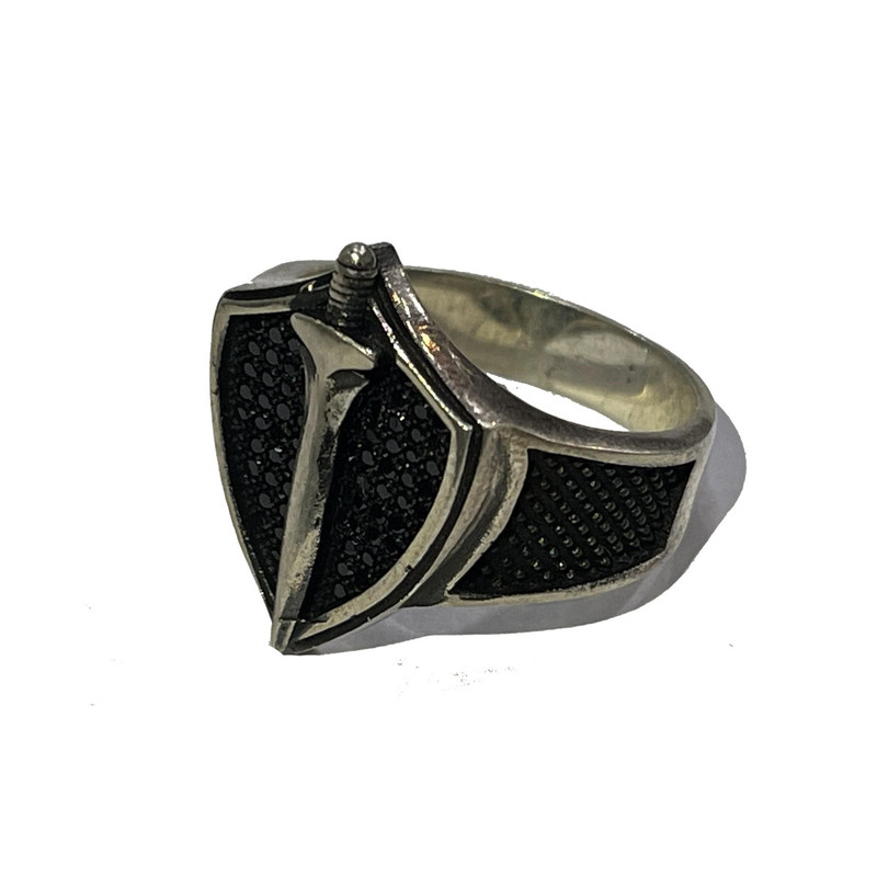 انگشتر نقره مردانه مدل شمشیر نشان