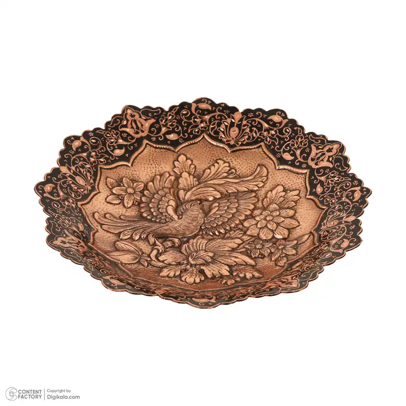 بشقاب دیوارکوب قلمزنی قهرمانی طرح پرنده کد 919