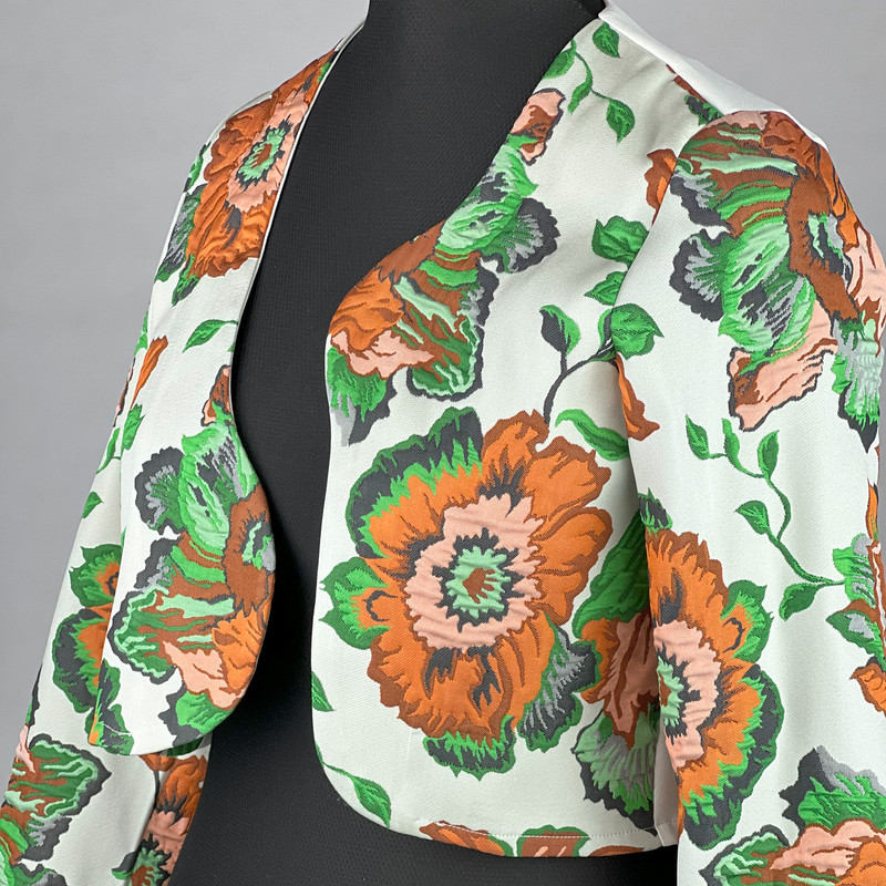 کت زنانه مدل کراپ گل دار کد AK1129