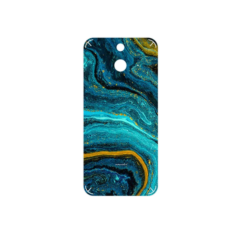 برچسب پوششی ماهوت مدل Turquoise marblewith golden streaks مناسب برای گوشی موبایل اچ تی سی One E8