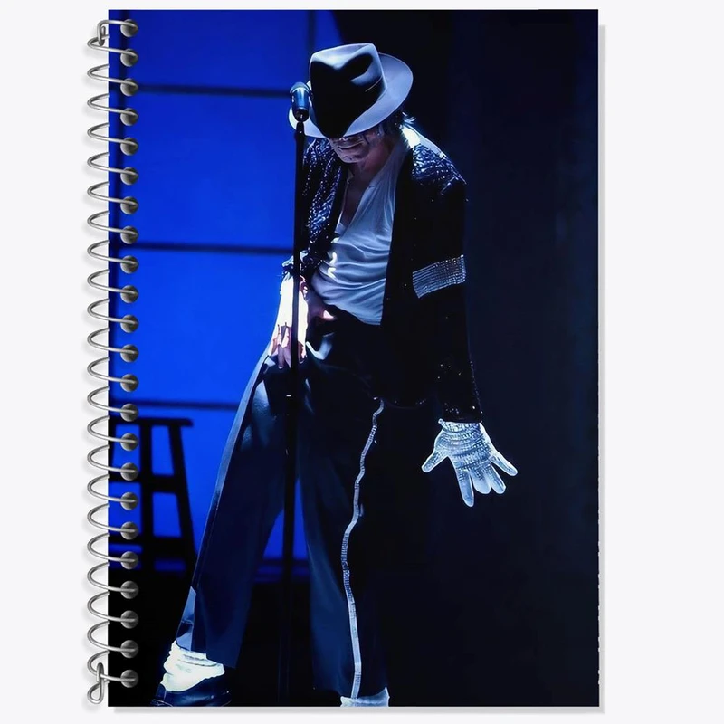 دفتر زبان 50 برگ خندالو مدل دو خط طرح مایکل جکسون Michael Jackson کد 19234
