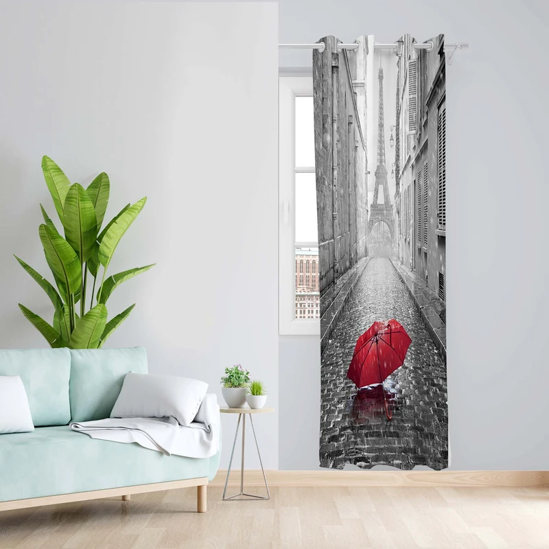 پرده طرح چتر مدل مخمل پانچی کد 5188L z سایز 140x200 سانتی متر