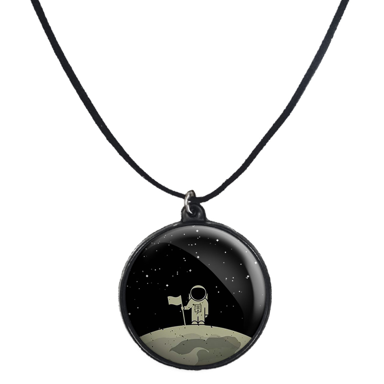 گردنبند پرمانه طرح فضانورد کد pmb.10420 مدل دو طرفه