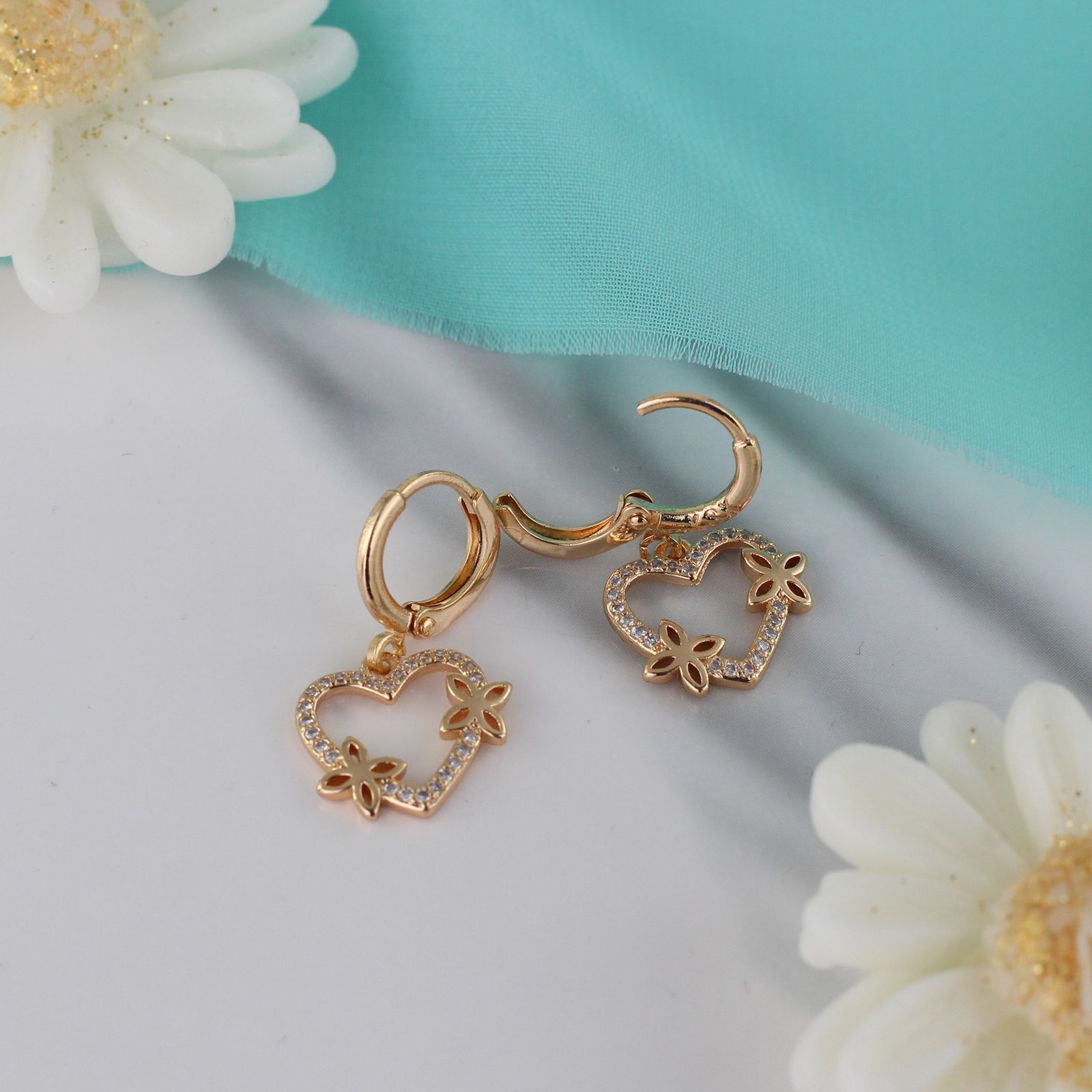 گوشواره زنانه وای اس ایکس مدل قلب کد AAC625 -  - 5