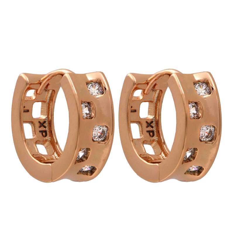 گوشواره زنانه ژوپینگ مدل حلقه ی نگینی کد TE-178