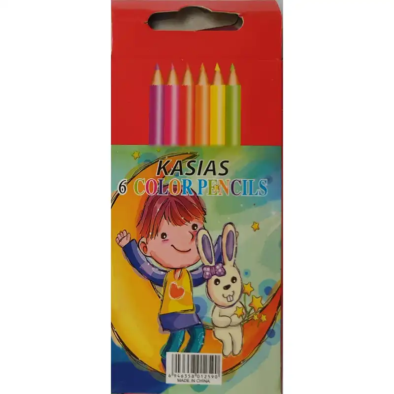 مداد رنگی ۶ رنگ کاسیاس مدل فانتزی