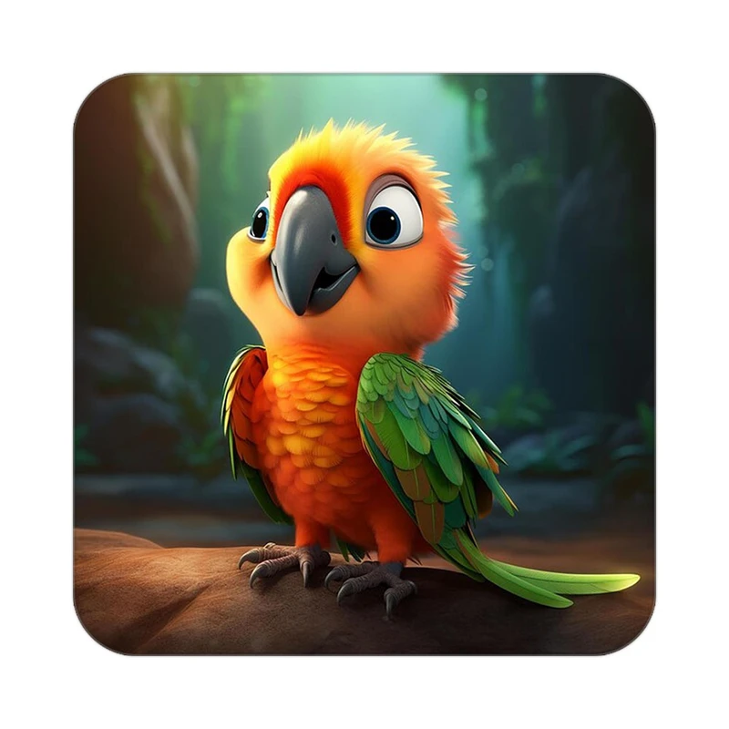 زیر لیوانی کاکتی طرح حیوانات کارتونی مدل mp28011