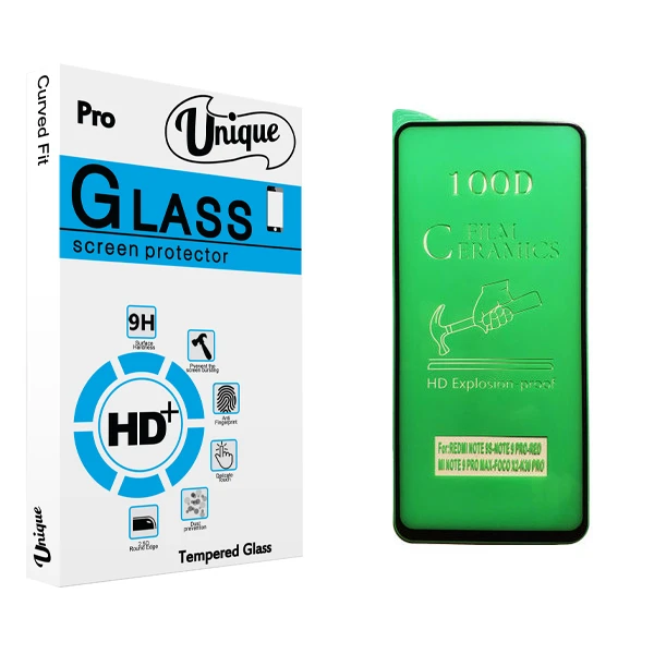 محافظ صفحه نمایش سرامیکی يونيک مدل +Clear مناسب برای گوشی موبایل شیائومی Redmi Note 9 Pro
