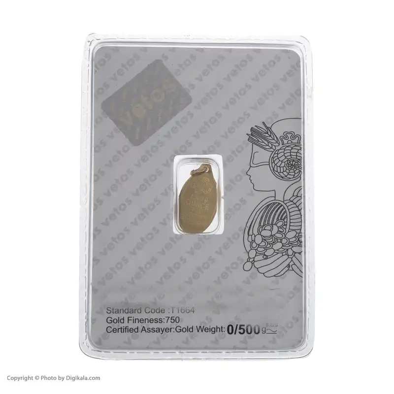 شمش طلا 18 عیار وتوس کد 400