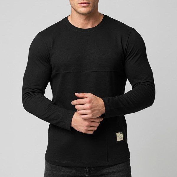 تیشرت آستین بلند یقه گرد مردانه باینت مدل 905