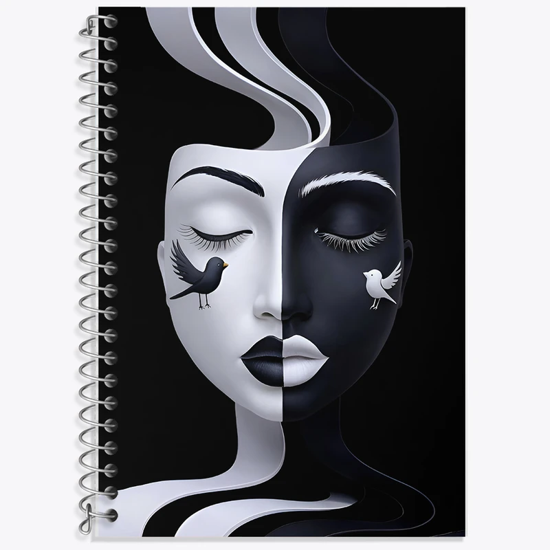 دفتر نت موسیقی 50 برگ خندالو طرح دختر سیاه و سفید کد F8174