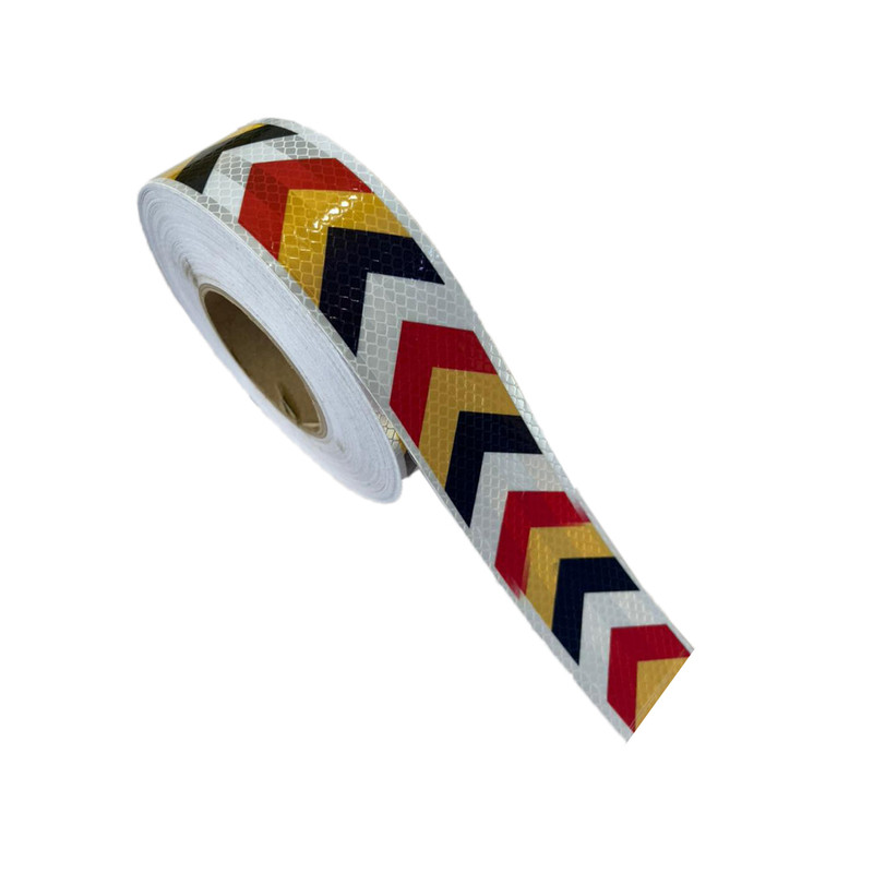 نوار شبرنگ هشدار مدل سه رنگ کد MYR عرض 5 سانتی متر