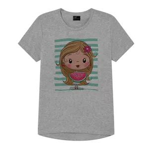 تی شرت دخترانه مدل دختر یلدا کد J67 رنگ طوسی