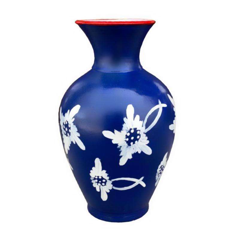 گلدان سفالی مدل گل