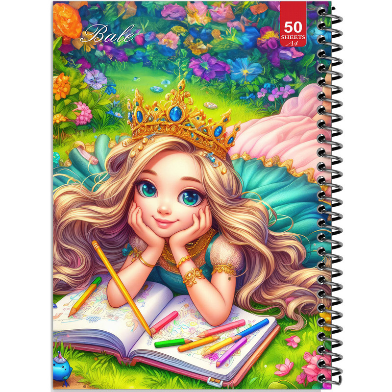 دفتر نقاشی 50 برگ انتشارات بله طرح دخترانه کد A4-L134