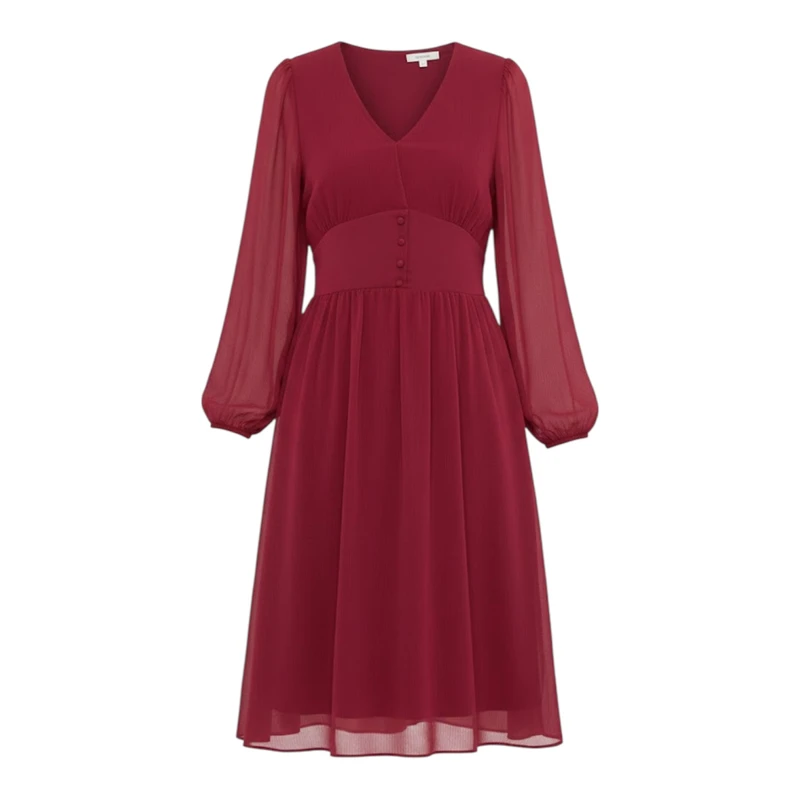 پیراهن یقه هفت زنانه ال سی وایکیکی مدل حریر فانوسی